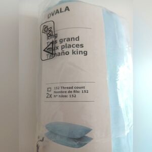 2/30🍁NWT IKEA (Hard To Find) King Size Light Blue Pillow Cover Set 100% Cotton